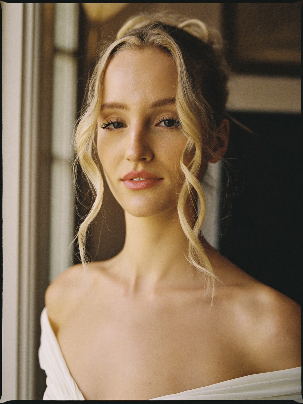 Soft romantic bridal updo